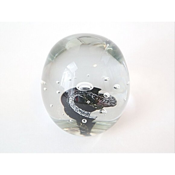 Vintage Art Glass Paperweight Swirl Controlled Bubble Signed Wild Craft - Picture 2 of 5